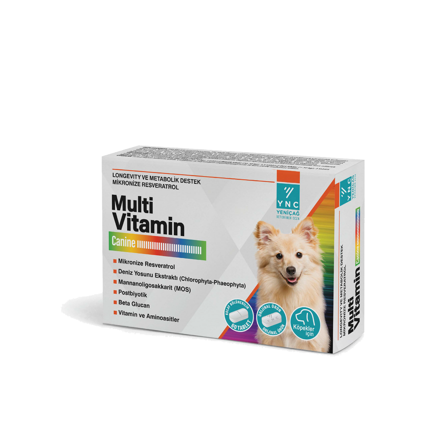 YNC Multi Vitamin Canine | Daily Vitality Tablets for Dogs | Immune & Cellular Support | 60 Tablets